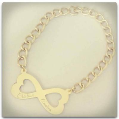 Plexiglass Argento Specchio Bracciale Con Cuore Infinito