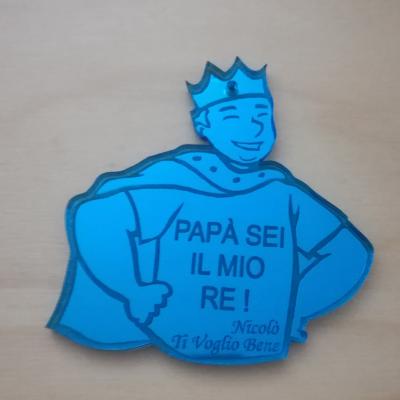 Plexiglass Blu Specchio Portachiave Papa Re