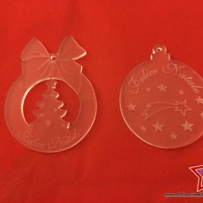 Palla Di Natale In Plexiglass Trasparente Da Appendere